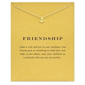 Big‎ Day Boxes Gold Friendship Anchor Necklace 16in Snake Chain Gift Card NEW